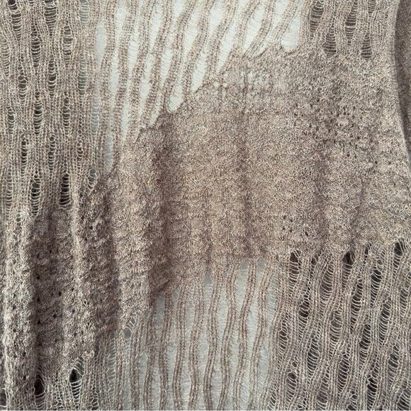 Eileen Fisher 100% Baby Alpaca Cardigan Sleeveless High Low Hem Soft Long Brown - Picture 7 of 11